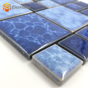 En gros brillant mosaïque 306x306 bleue émaillée en céramique mosaïque carreaux de <span class=keywords><strong>piscine</strong></span> - Product Image 5