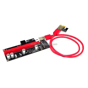 009S PCI-E Express 1x至16x扩展器立管卡USB3.0扩展器电缆用于机器PCI-E SATA 4PIN 6PIN SATA适配器立管