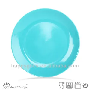 baratos de cerámica plato de postre vidriada azul baratos proveedor de la placa de la placa