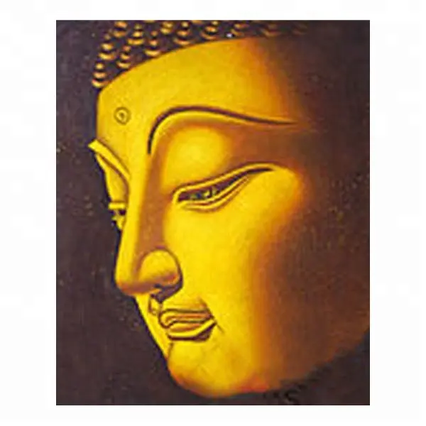 Wajah Buddha Lukisan Buatan Tangan Modern