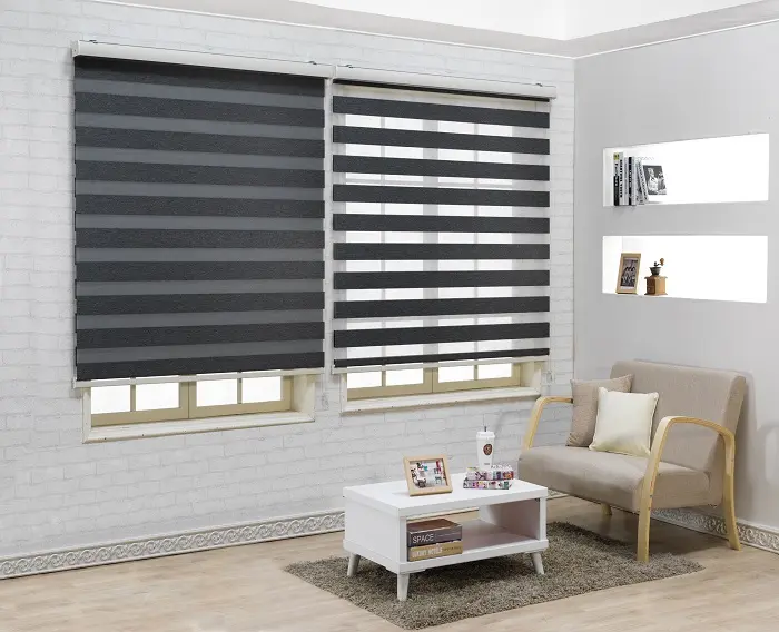 Blackout fabric korea combi window blinds light adjusting zebra blinds ready made horizontal zebra roller blinds