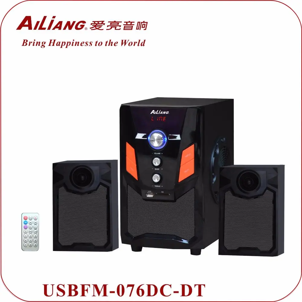 AILiANG 4 بوصة مكبر صوت متعدد الوسائط USBFM-076DC-DT/2.1 مع BT