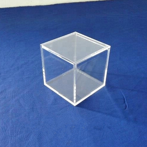 Petite boîte cadeau carrée personnalisée en acrylique transparent Boîtes de rangement en plexiglas avec couvercle retourné pour boutique boutique - Product Image 4