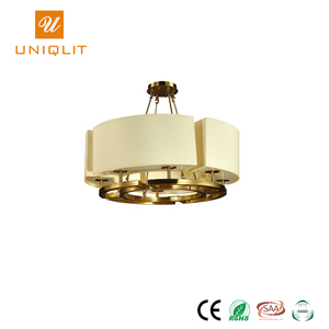 Hotel nuevo diseño E14 Material de hierro redondo pendiente de la tela Luz - Product Image 2