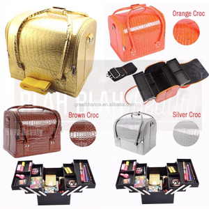 Professional Large Faux Leather Beauty Cosmetic Makeup <strong>Vanity</strong> Case Nail Art <strong>Box</strong> XY-1014 - Product Image 3