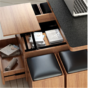 Multifunctional Lift Top <strong>Coffee</strong> <strong>Table</strong> <strong>with</strong> Storage Stools and <strong>Wheels</strong> for Apartment Living Room - Product Image 5