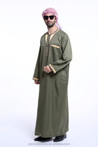 Uomini Arabia Thobe arabo Più Il Formato Islam Abbigliamento degli uomini di Abaya Caftano Islamico <span class=keywords><strong>Abiti</strong></span> Maschio Vestito Da Musulmano ETH802 - Product Image 6