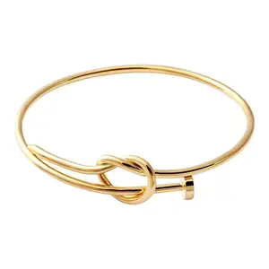 Best Selling 18K Gold Plating Twist Knot Nail Stack Gold Bangles Models