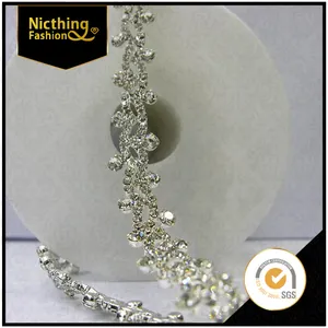 A-class di alta qualità del diamante di abbigliamento catena di strass taglio fascia nuziale di cristallo del rhinestone catena della tazza NRC002