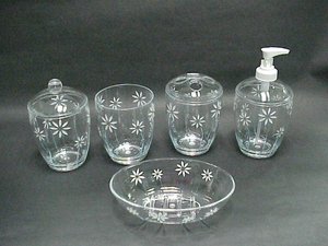 Accessoires de salle de bain en acrylique translucide de forme hexagonale - Product Image 5