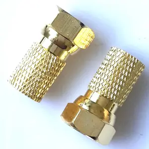 Conector macho y hembra de cobre de alta gama, latón dorado, rg58, rg59, rg6 f