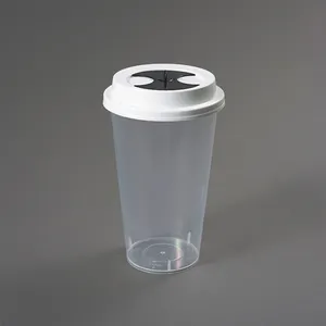 Nuevo diseño adecuado desechable bebida fría PP taza de café con tapa