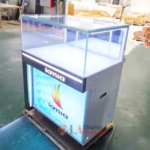 工厂定做小型钢手机玻璃展示柜led灯展示柜