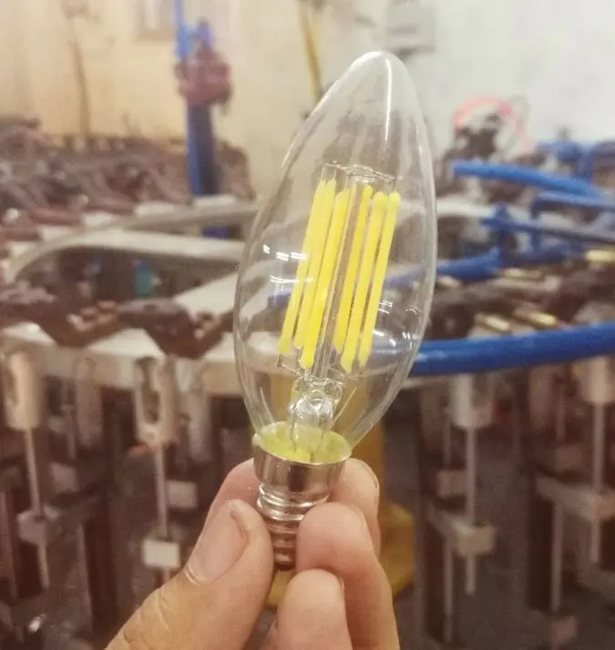 C35 2w E14 E27 açık cam kapak LED filament mum ampul