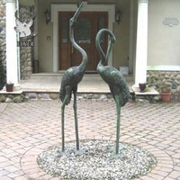 Statue de grue antique en bronze, statue de jardin, d'animal, nouveau design, à la mode,