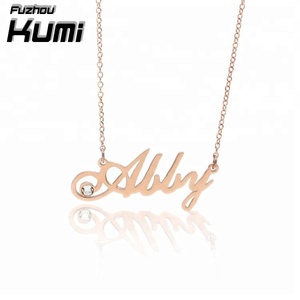 Por encargo cualquier nombre oro rosa alfabeto encanto diy collar - Product Image 4