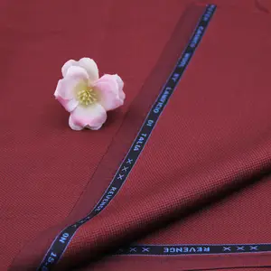Người Đàn Ông Hàng Đầu Lớp Màu Đỏ Merino Len Suiting Vải Worsted Loại Sợi Dệt Kỹ Thuật Mua Sắm Trực Tuyến Cho Bé Trai Và Bé Gái - Product Image 1