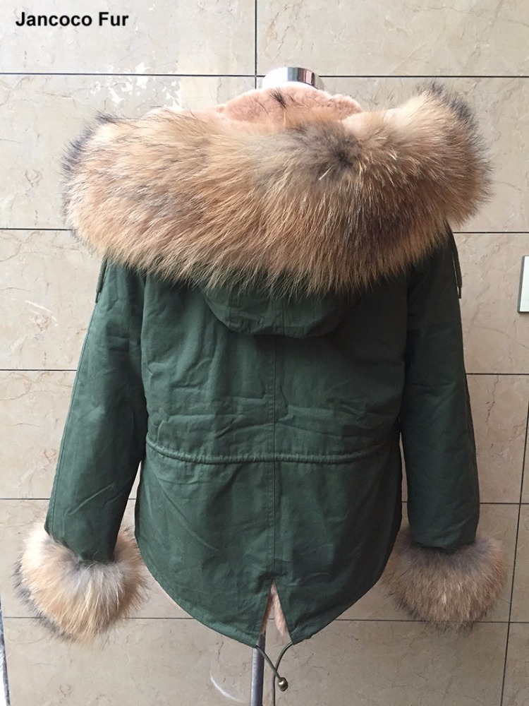 Nouveau Femmes Réel Fourrure De Raton Laveur Collier À Capuchon Parka Veste D'hiver Chaud Épais Pardessus Top Qualité Parker