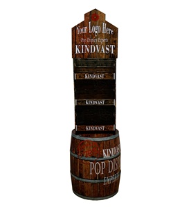 Whiskey Wine Alcohol Promotion <strong>Advertising</strong> Cardboard Wooden Pattern Design Display Stand - Product Image 2