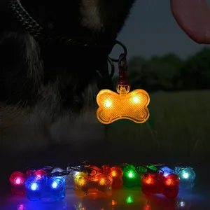 Bán Hot Led Light Vật Nuôi Mặt Dây Chuyền Hình Dạng Xương Dog Tag Thời Trang Dog Tag Led Light Với Dog Id