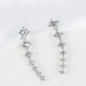 925 sterling silver pave cubic zirconia aries ear cuff climbers cover ear earrings