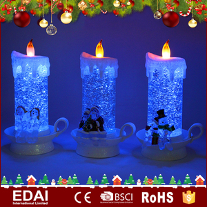 Acrylique lumière <span class=keywords><strong>waterball</strong></span> de noël décoration LED bougie avec le père noël/bonhomme de neige modèles - Product Image 1