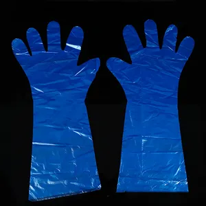 Gants en plastique jetables étanches, pièces, fournisseur chinois, longueur bras