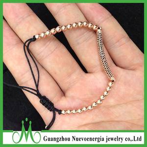 Las nuevas <span class=keywords><strong>de</strong></span> moda cobre pulseras <span class=keywords><strong>de</strong></span> macramé para damas plateada CZ joyería - Product Image 1