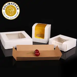 A buon mercato scatole di torta con finestra trasparente, disegno su misura scatola di carta regalo, Food grade tazza della torta scatola di carta