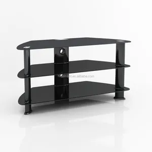 Table TV en verre trempé noir, meuble de maison moderne, longueur 22 à 55 pouces, support tv d'angle, 1 pièce, meilleures ventes