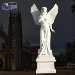 Su misura in marmo <span class=keywords><strong>maschio</strong></span> statua di <span class=keywords><strong>angelo</strong></span> con ali a grandezza naturale giardino moderno decorativo esterno intagliato a mano scultura per la chiesa di casa - Product Image 2