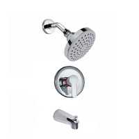 Ensemble de douche moderne en ABS chromé poli avec mitigeur à levier unique et robinet de douche à effet pluie en céramique – Très populaire