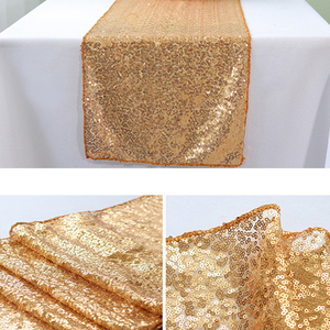 Decoración de la boda corredor de la tabla del paño oro rosa <span class=keywords><strong>camino</strong></span> de <span class=keywords><strong>mesa</strong></span> - Product Image 3