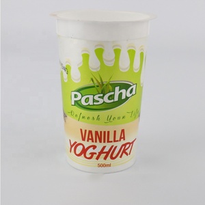 Gobelet en plastique imprimé de logo personnalisé <span class=keywords><strong>pour</strong></span> yaourt Gobelet de yaourt rond jetable de 500ml Emballage IML Gobelets de yaourt glacé en plastique - Product Image 6