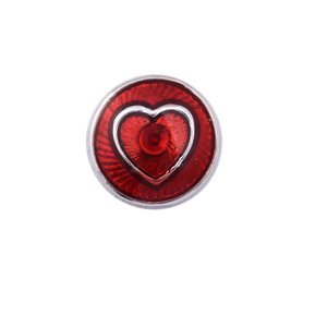 Botón de la moda de joyería al por mayor esmalte <span class=keywords><strong>rojo</strong></span> metal para SNAP button joyería NCS0006-SI - Product Image 1