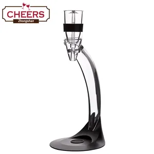 Best Red Magic Deluxe Wine Aerator Tower Gift Set with Black Ring Aerator Pourer, Aerator Stand in Essential Decanter Gift Box