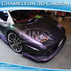 5ftx98ft eccellente qualità camaleonte film car design 3d foglio di carbonio