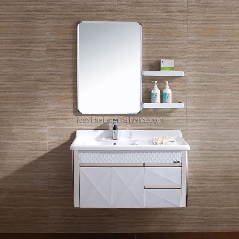 Wall Mounted Bathroom Vanity Cabinets With Wash Basin Stainless Steel Bathroom Vanities
