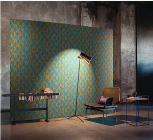 Papier peint de chambre à coucher en papier non tissé à conception de défilement bleu <span class=keywords><strong>classique</strong></span> étanche à l'humidité pour le salon et la villa de style traditionnel - Product Image 3