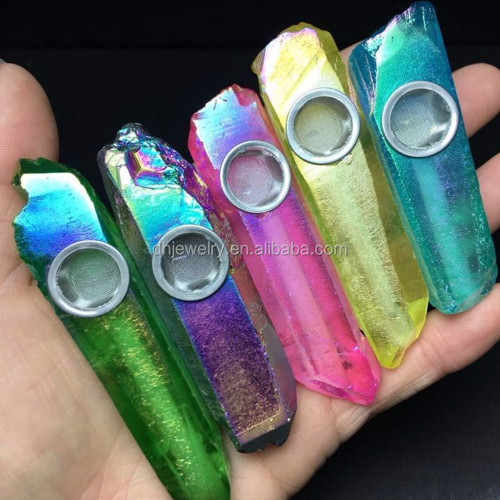 Новое поступление, грубая кварцевая трубка с покрытием Aura, Хрустальная трубка для курения с гальваническим покрытием, Хрустальная трубка для курения на продажу