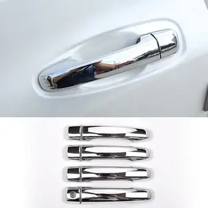 Carbon Fiber Chrome Car Door Handles Cover Trim Styling Stickers For MG ZS  2017 2018 2019 2020 2021 2022 Auto Accessories
