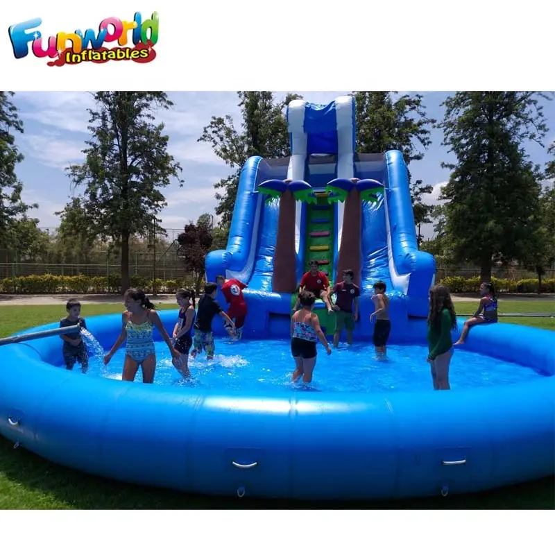 Commercial inflatable palm tree water slide toboganes inflables acuaticos big water slides for sale venta de juegos inflables