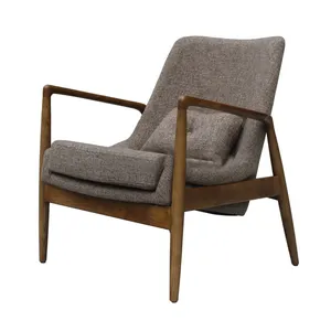 Chaude Accoudoir Bois Design Dinant la Chaise Avec Le Coussin De Tissu