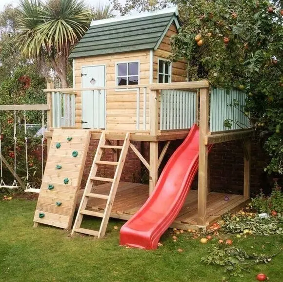 Jeux d'intérieur en bois pour enfants, maison de jeu avec toboggan, nouveau équipement de maison en forme de champignon