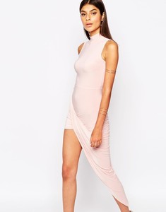 Slinky vestido de cuello alto con acanalada Wrap falda detalle <span class=keywords><strong>para</strong></span> mujer vestido de fiesta libre - Product Image 1