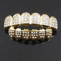 Grillz Dents en Or Hiphop Amovibles Ornés de Cristaux