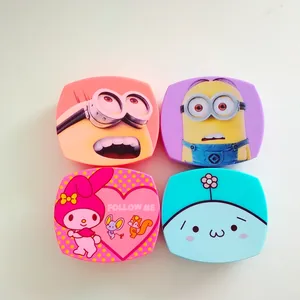 lentes de contato coloridas violeta Suppliers-Caixa de sorvete de plástico do desenho animado coreano lente de contato