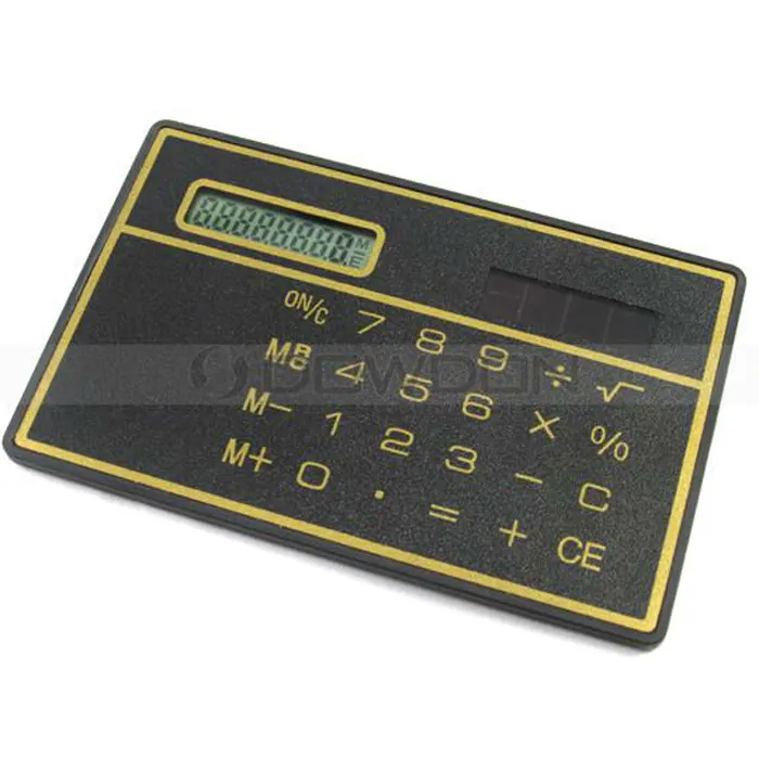 カスタマイズされたロゴクレジットカード付きの最も薄いデスクトップ電卓ソーラーパワー電卓