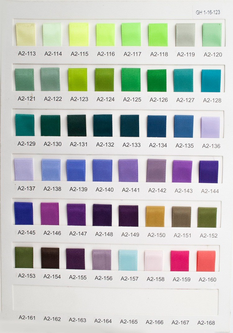 Couleurs de ruban de satin