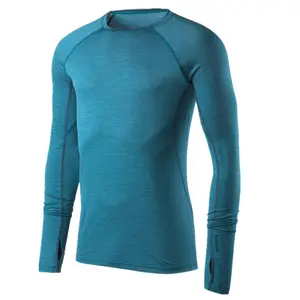 Merino wol longsleeve ronde hals base layer mannen lange onderbroek